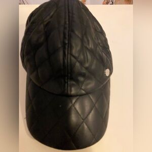 Women’s Black Faux Leather Vince Camuto Cap